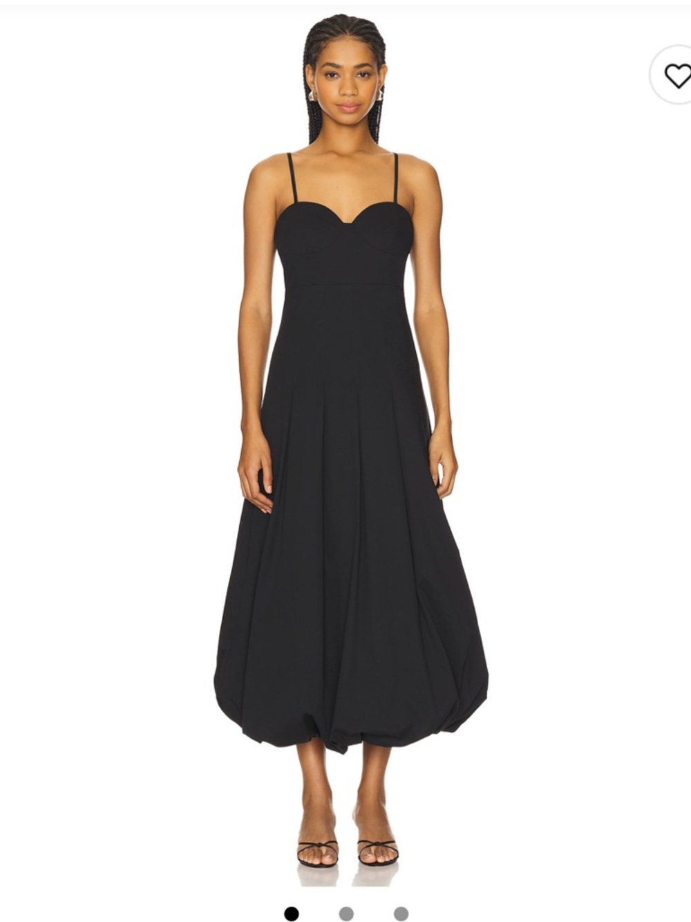 Line & Dot Black Maxi Bubble-Hem Skirt Dress